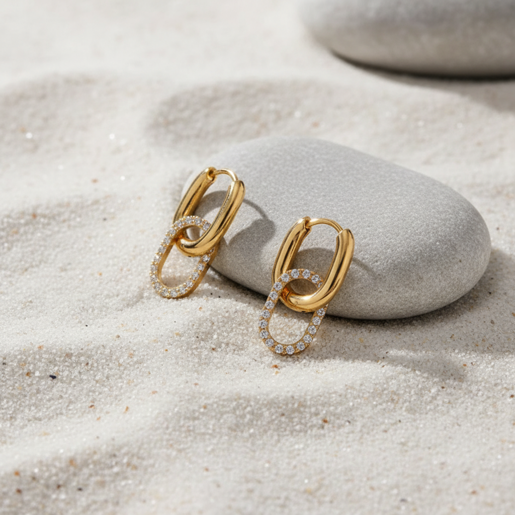 [Royal Vicky]Aina Double Hoop Diamond Earrings