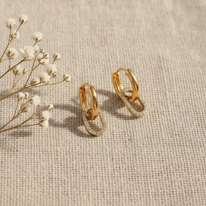 [Royal Vicky]Aina Double Hoop Diamond Earrings