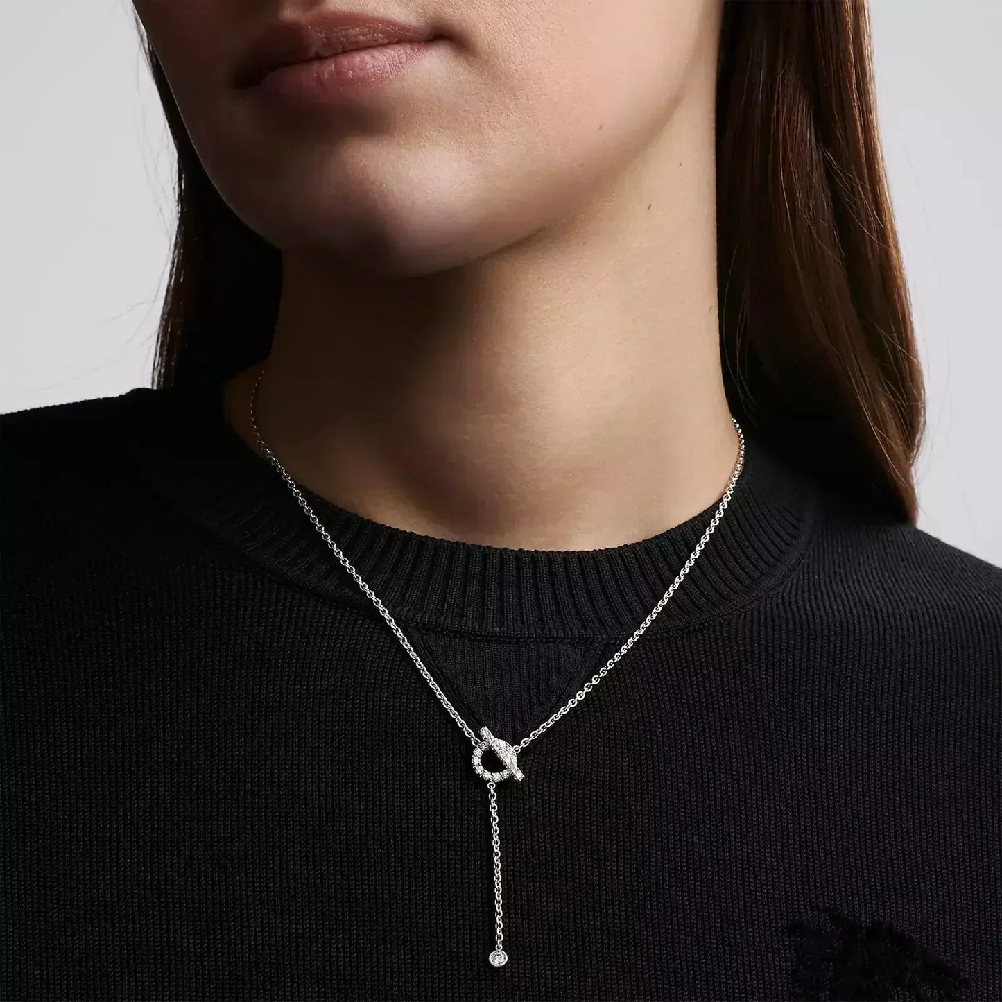 [Vicky]FINESSE SILVER DIAMOND NECKLACE