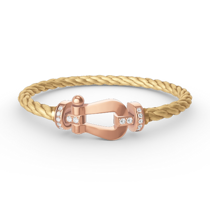 [Vicky]FORCE LARGE HORSESHOE HALF DIAMOND BRACELET ROSE GOLD