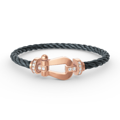 [Vicky]FORCE LARGE HORSESHOE HALF DIAMOND BRACELET ROSE GOLD