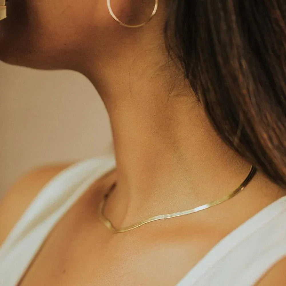 [Royal Vicky]Elizabeth Gold Herringbone Necklace