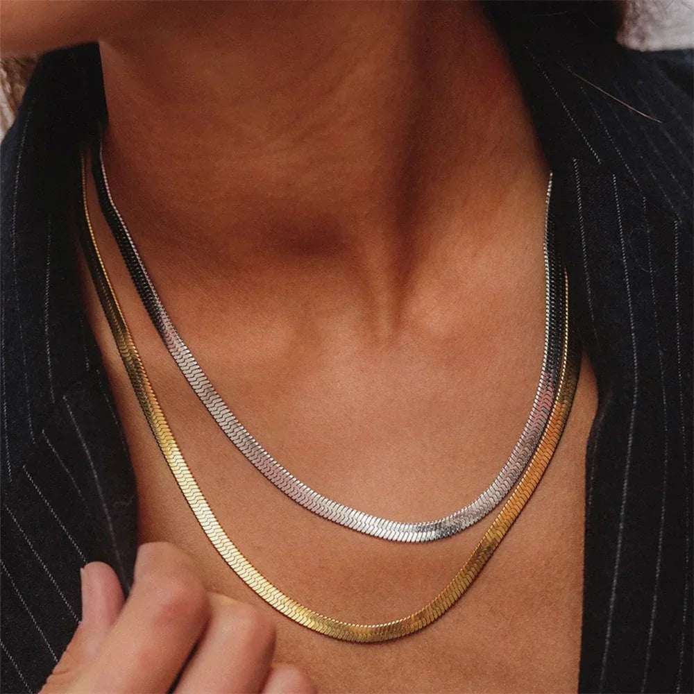 [Royal Vicky]Elizabeth Gold Herringbone Necklace