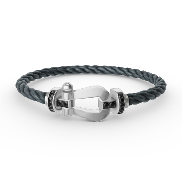 [Vicky]FORCE LARGE HORSESHOE BLACK DIAMOND BRACELET SILVER