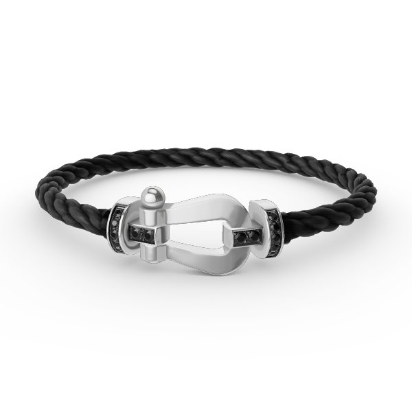 [Vicky]FORCE LARGE HORSESHOE BLACK DIAMOND BRACELET SILVER