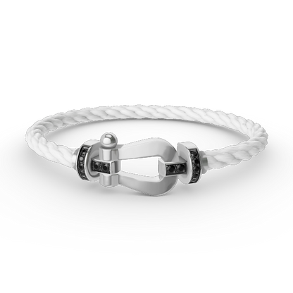 [Vicky]FORCE LARGE HORSESHOE BLACK DIAMOND BRACELET SILVER