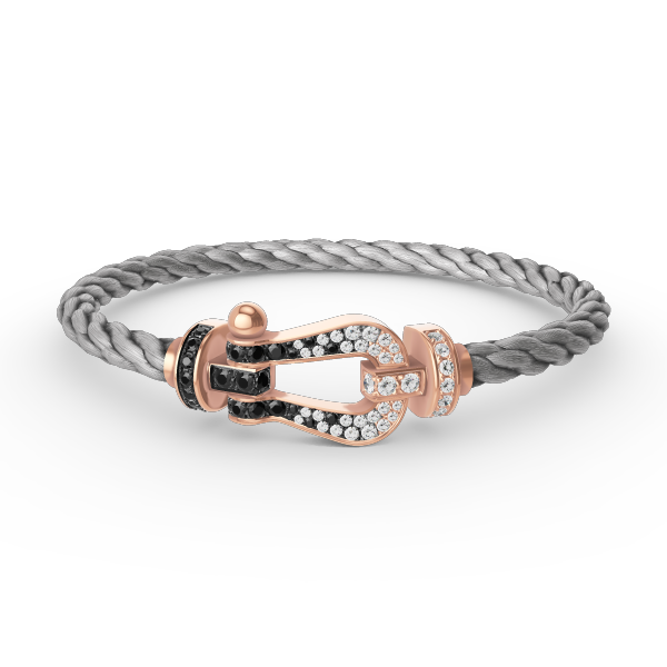 [Vicky]FORCE LARGE HORSESHOE BLACK WHITE DIAMOND BRACELET ROSE GOLD