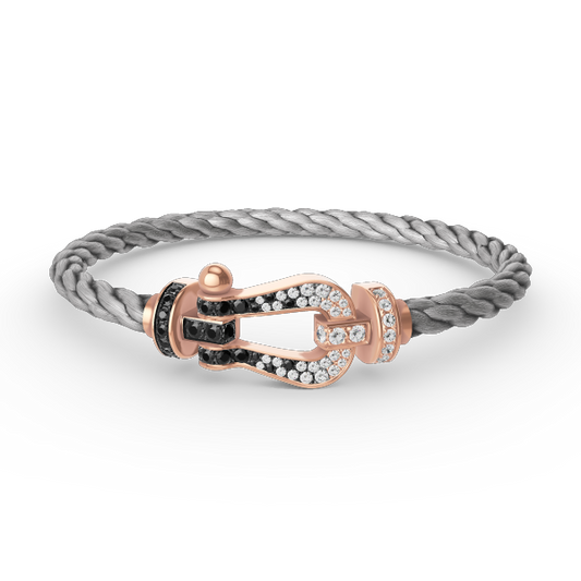 [Vicky]FORCE LARGE HORSESHOE BLACK WHITE DIAMOND BRACELET ROSE GOLD