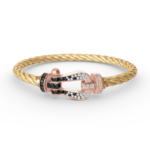 [Vicky]FORCE LARGE HORSESHOE BLACK WHITE DIAMOND BRACELET ROSE GOLD