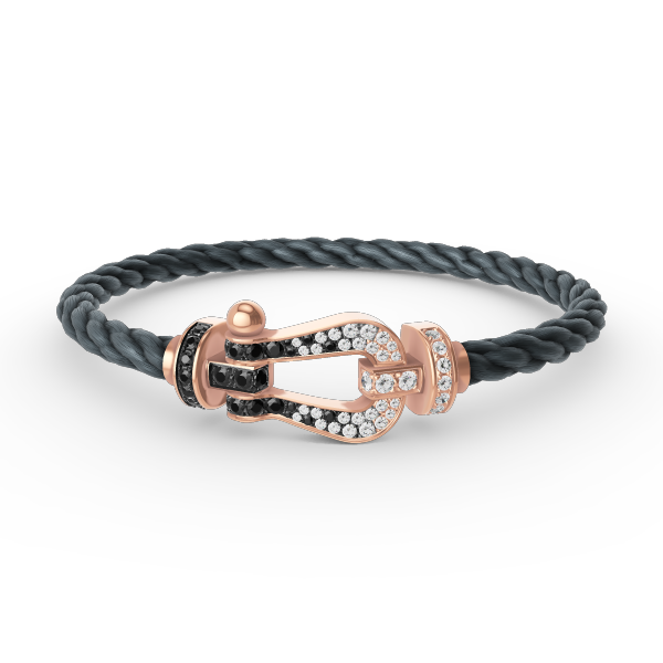 [Vicky]FORCE LARGE HORSESHOE BLACK WHITE DIAMOND BRACELET ROSE GOLD