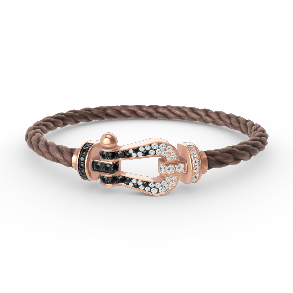 [Vicky]FORCE LARGE HORSESHOE BLACK WHITE DIAMOND BRACELET ROSE GOLD