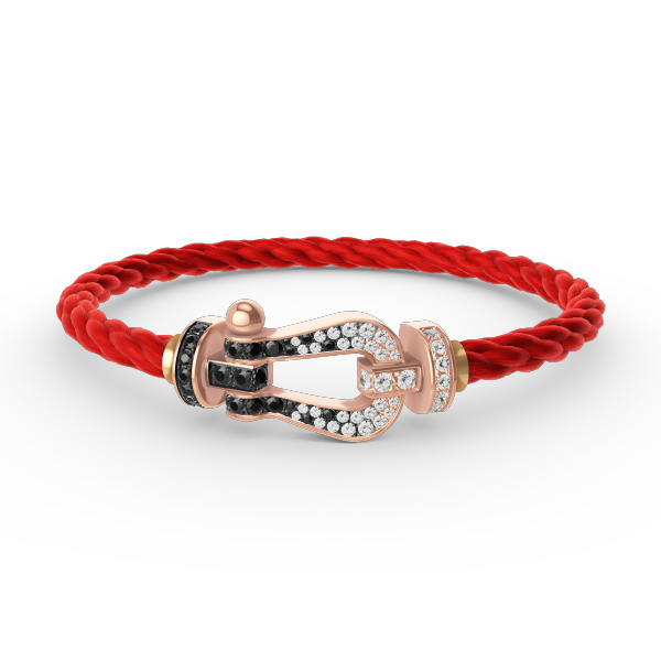 [Vicky]FORCE LARGE HORSESHOE BLACK WHITE DIAMOND BRACELET ROSE GOLD