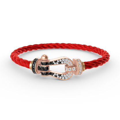 [Vicky]FORCE LARGE HORSESHOE BLACK WHITE DIAMOND BRACELET ROSE GOLD