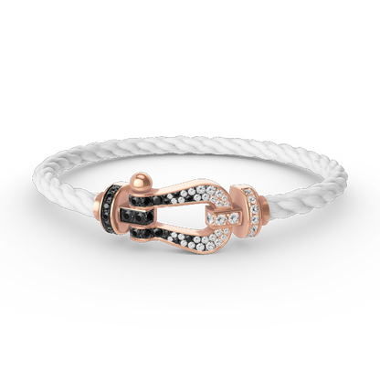 [Vicky]FORCE LARGE HORSESHOE BLACK WHITE DIAMOND BRACELET ROSE GOLD