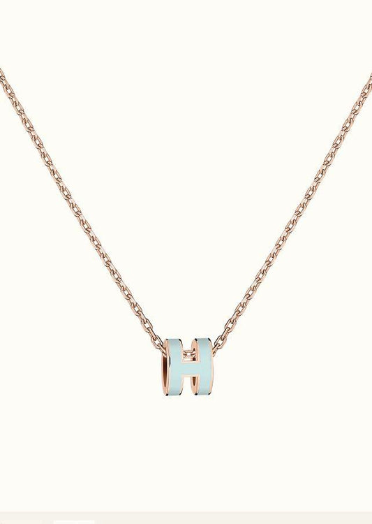 [Vicky]POP H LIGHT BLUE NECKLACE