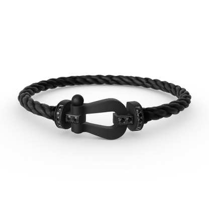 [Vicky]FORCE LARGE SERIES HORSESHOE BLACK SAMURAI BRACELET