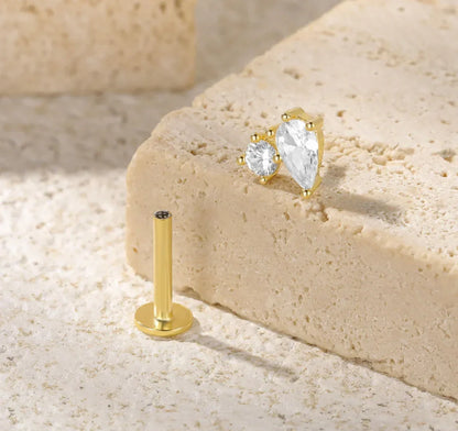 [Royal Vicky]Kate Flat Back Diamond Stud