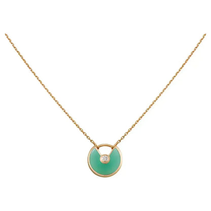 [Vicky]AMULETTE GOLD MALACHITE NECKLACE
