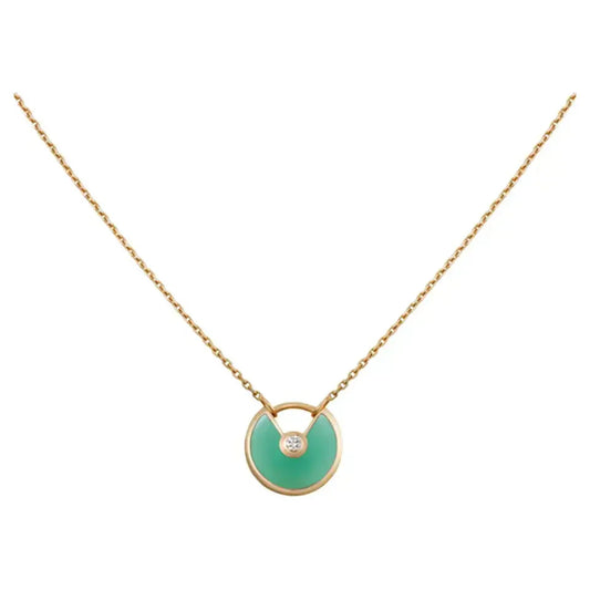 [Vicky]AMULETTE GOLD MALACHITE NECKLACE