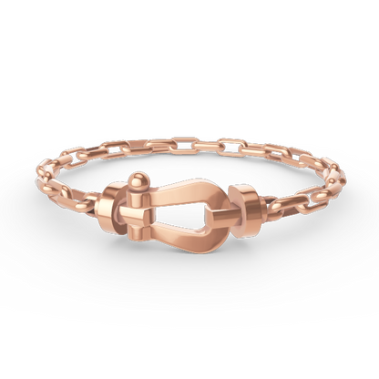 [Vicky]FORCE LARGE HORSESHOE CLASP  METAL BRACELET