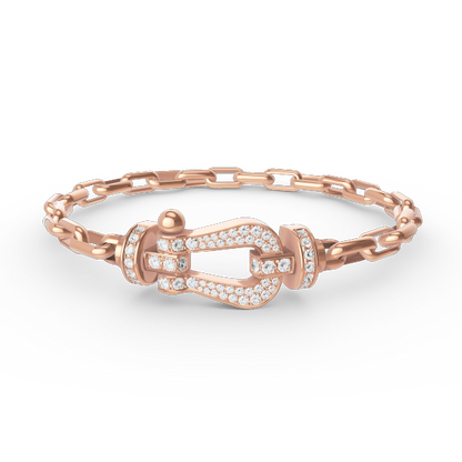[Vicky]FORCE LARGE HORSESHOE CLASP  METAL BRACELET