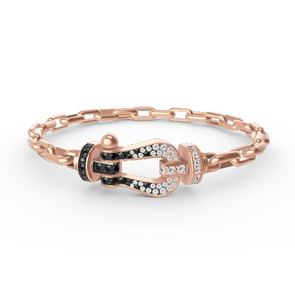 [Vicky]FORCE LARGE HORSESHOE CLASP  METAL BRACELET