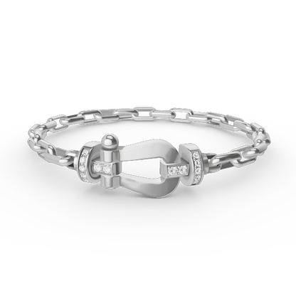 [Vicky]FORCE LARGE HORSESHOE CLASP  METAL BRACELET