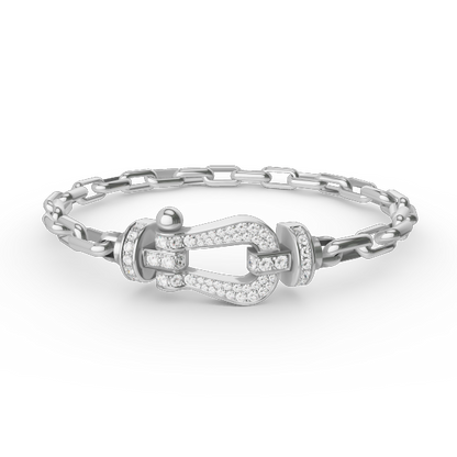 [Vicky]FORCE LARGE HORSESHOE CLASP  METAL BRACELET