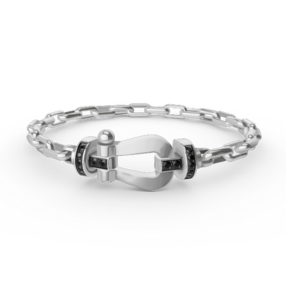 [Vicky]FORCE LARGE HORSESHOE CLASP  METAL BRACELET