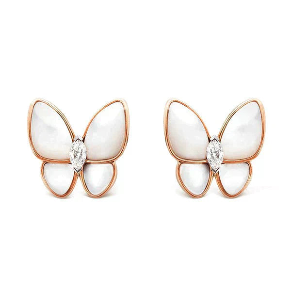 [Vicky]BUTTERFLY MOP DIAMOND EARRINGS