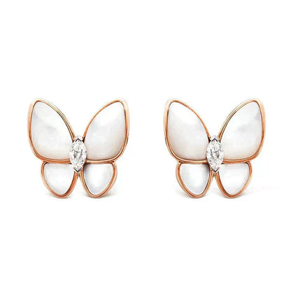 [Vicky]BUTTERFLY MOP DIAMOND EARRINGS
