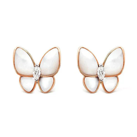 [Vicky]BUTTERFLY MOP DIAMOND EARRINGS