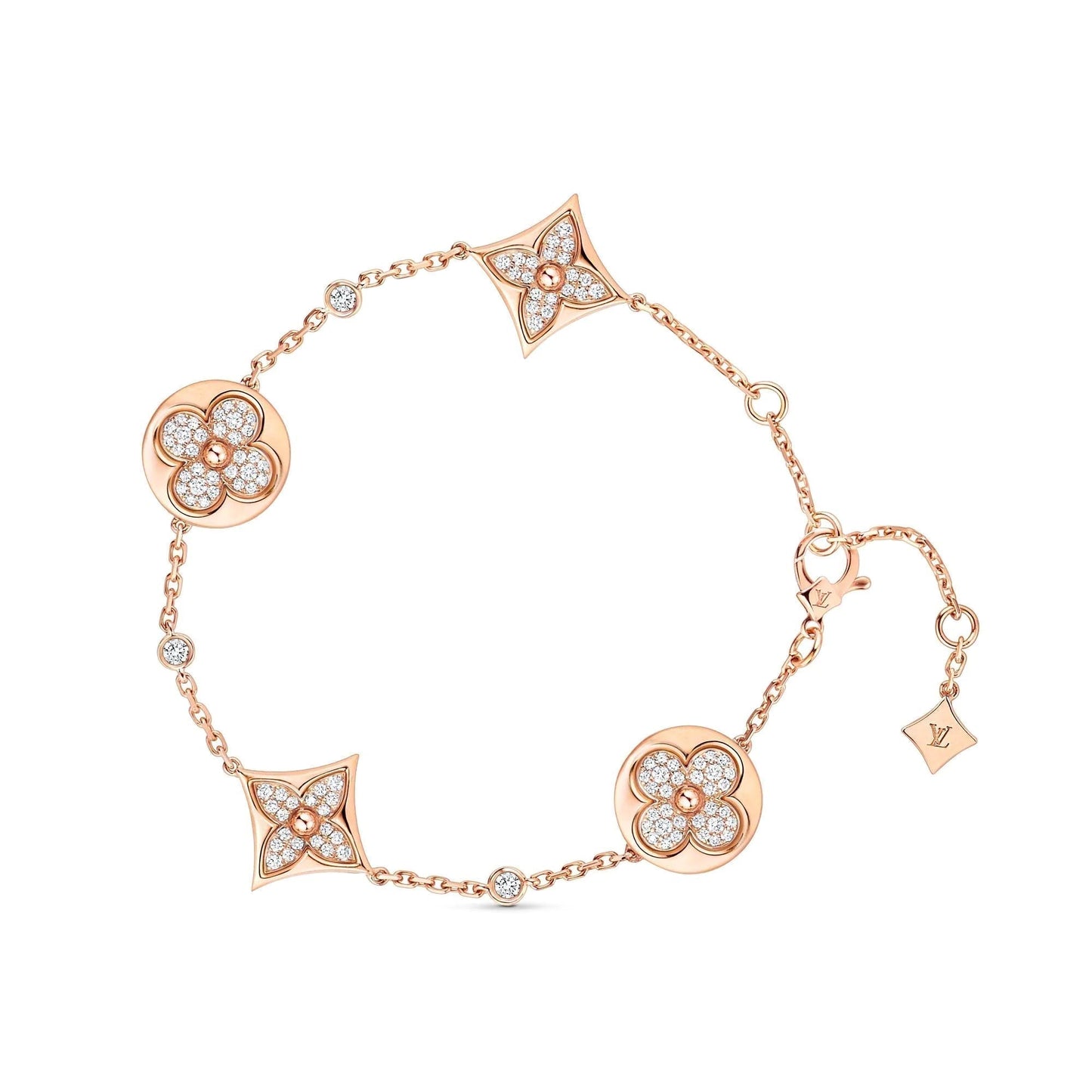 [Vicky]STAR AND SUN 4 MOTIFS GOLD DIAMONDS BRACELET