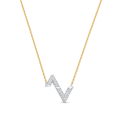 [Vicky]VOLT SILVER DIAMOND PEDANT NECKLACE