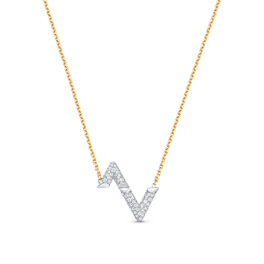 [Vicky]VOLT SILVER DIAMOND PEDANT NECKLACE