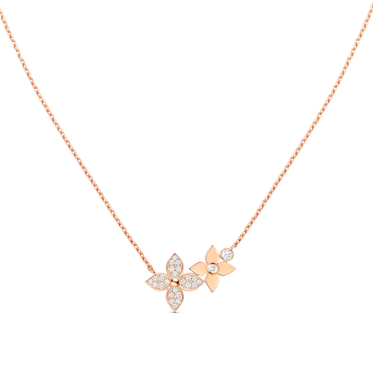 [Vicky]STAR BLOSSOM NECKLACE PINK GOLD DIAMONDS