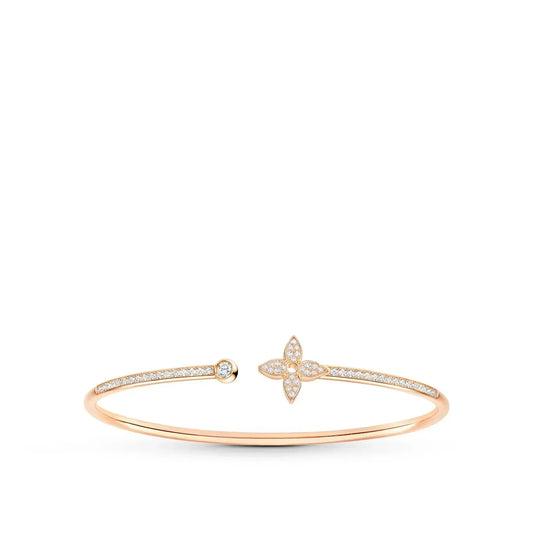 [Vicky]IDYLLE PINK GOLD OPEN BRACELET DIAMOND PAVED