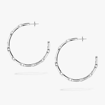 [Vicky]Move Link Diamond Hoop Earrings