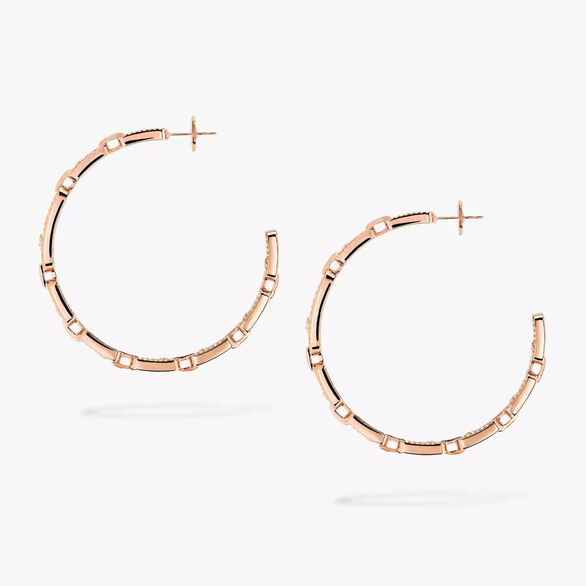 [Vicky]Move Link Diamond Hoop Earrings
