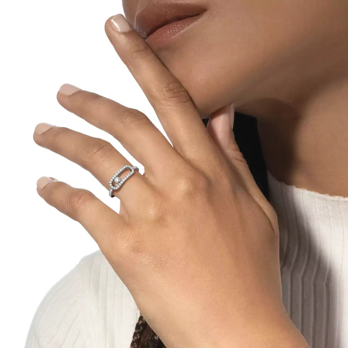 [Vicky]Move Uno Diamond Ring in Gold