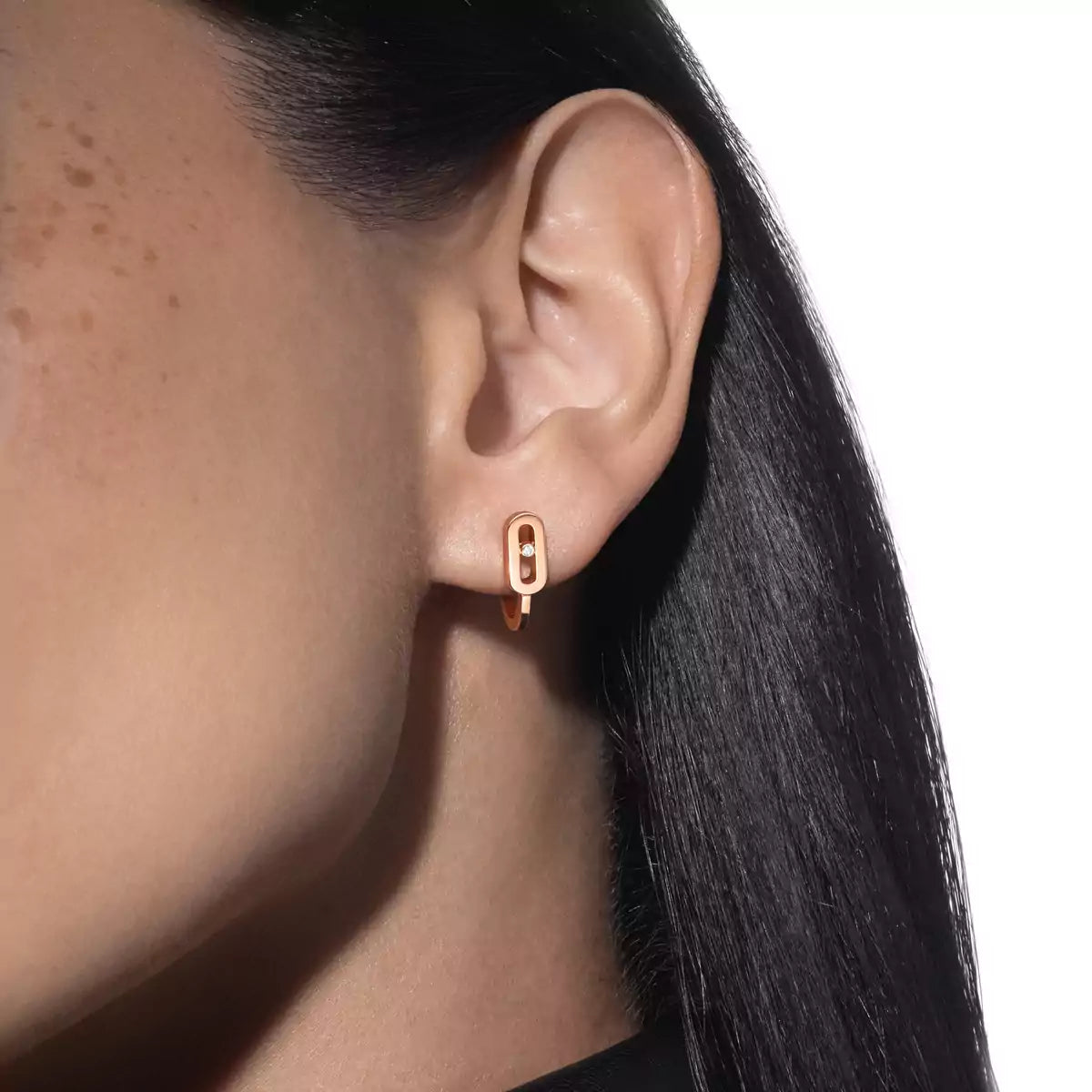 [Vicky]Diamond Mini Hoop Earrings Move Classique