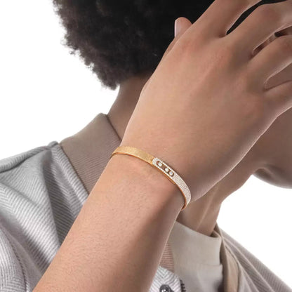 [Vicky]Move Noa Ciselé half pavé bangle