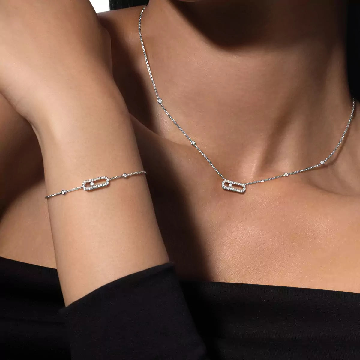[Vicky]Diamond Necklace Move Uno