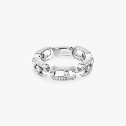 [Vicky]Move Link Pave_-Set Diamond Ring in Gold