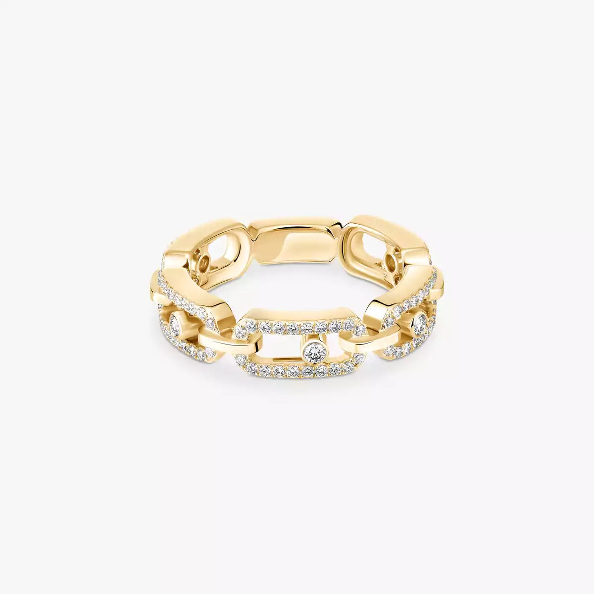 [Vicky]Move Link Pave_-Set Diamond Ring in Gold