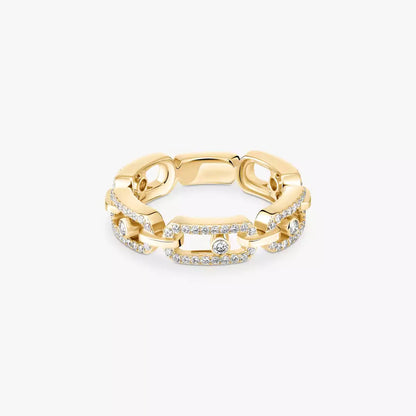 [Vicky]Move Link Pave_-Set Diamond Ring in Gold