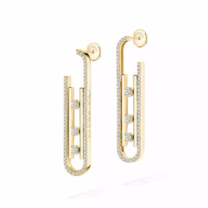 [Vicky]Diamond Pendant Earrings Move 10Th