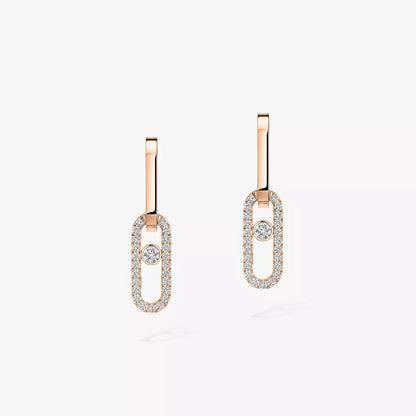 [Vicky]Move Link Diamond Earrings