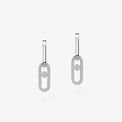 [Vicky]Move Link Diamond Earrings