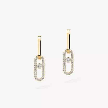 [Vicky]Move Link Diamond Earrings